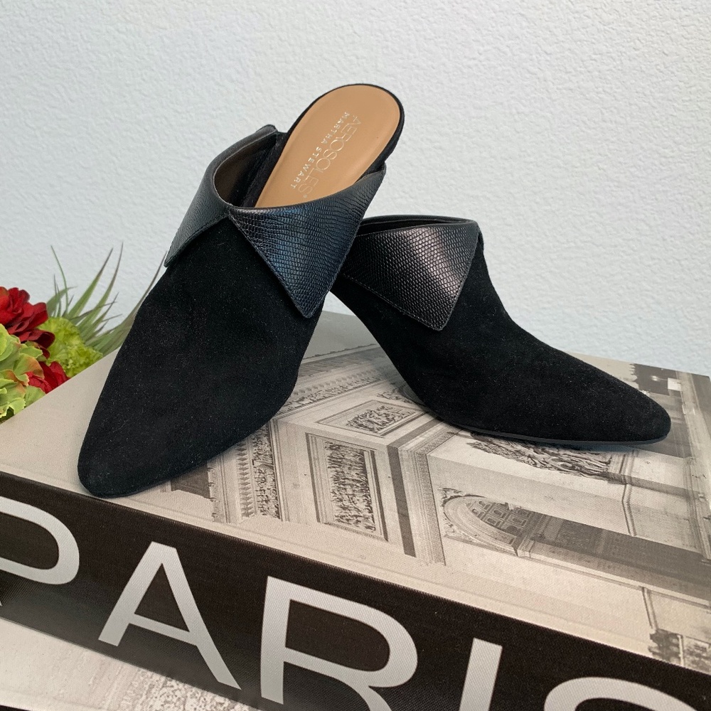 Aerosoles x Martha Stewart Design.  Suede Dress Mules in Agnes Black. Size 9